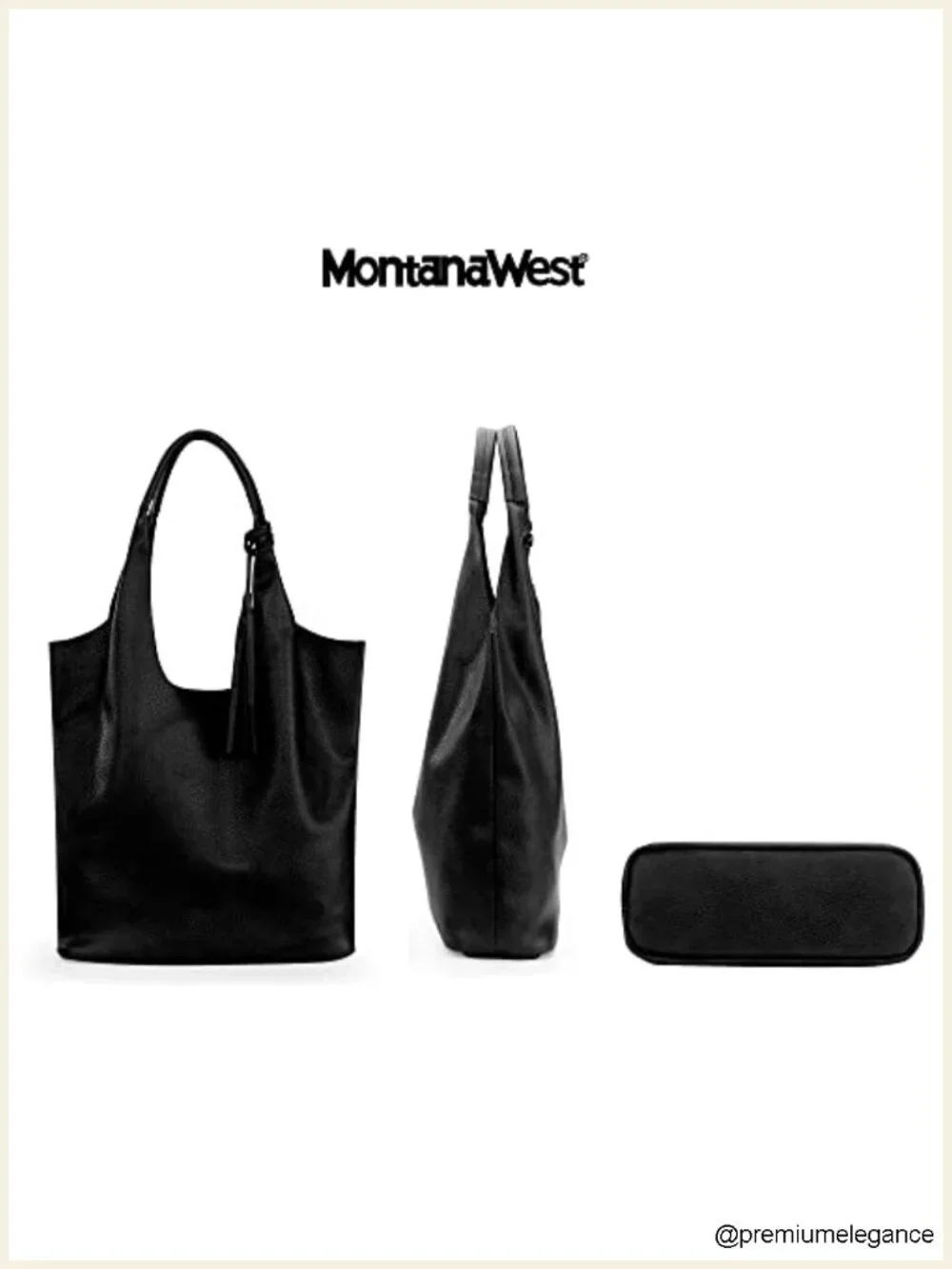 Slouchy Vegan Leather Hobo Bag with Tassel Detailing and Matching Wallet